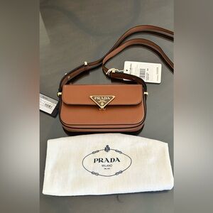 Prada Brown Leather Crossbody Bag